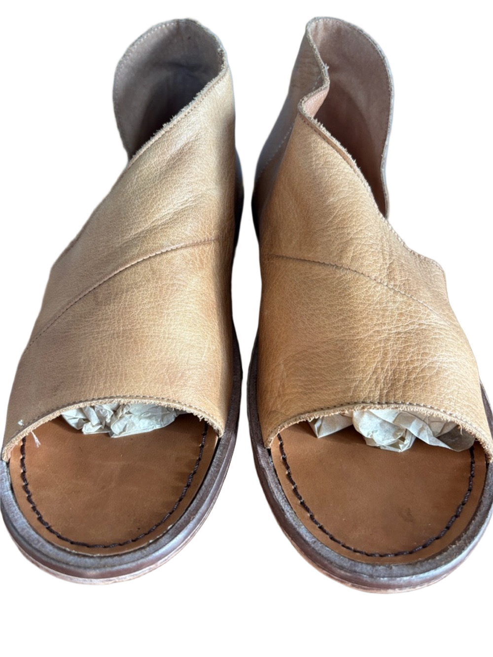 Free People Tan Open-Side Leather Low Heel Flat - Picture 5 of 11